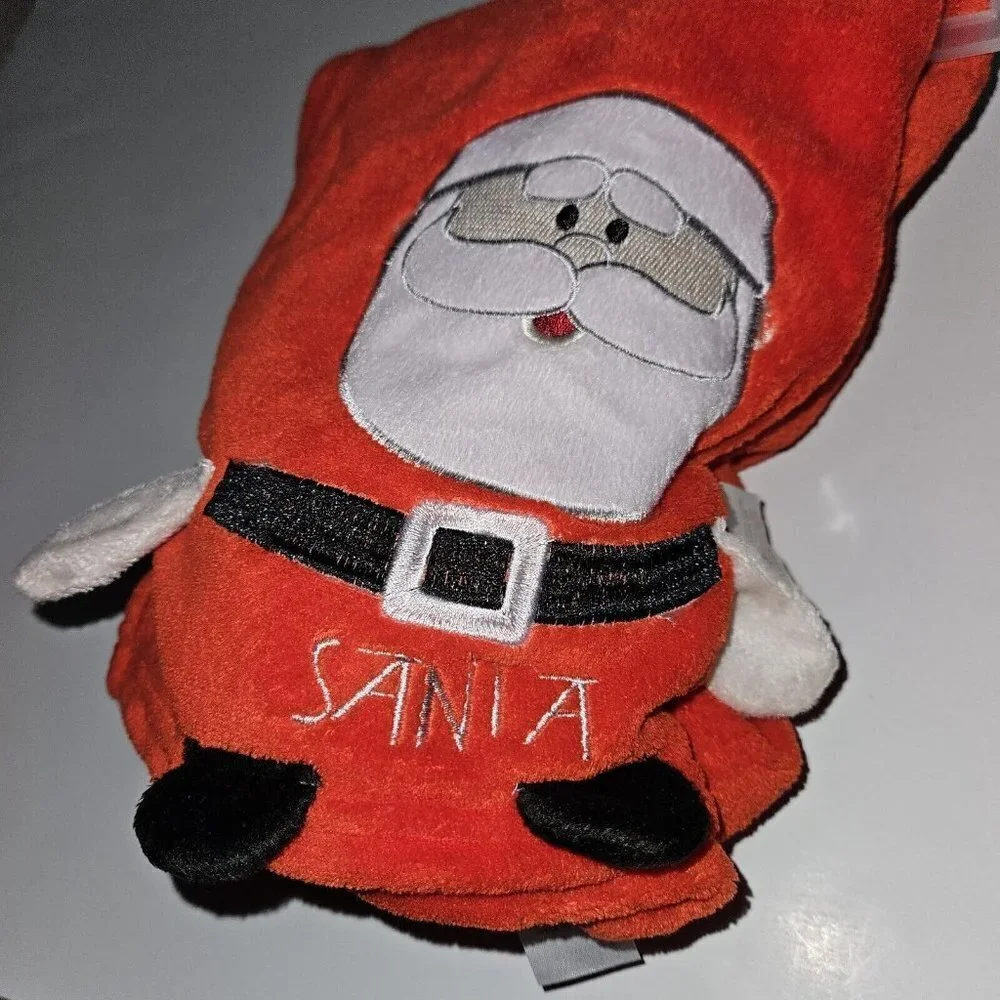 Santa Claus Rudolph the Red Nosed Reindeer Fleece Baby Blanket 30x40 Red NEW